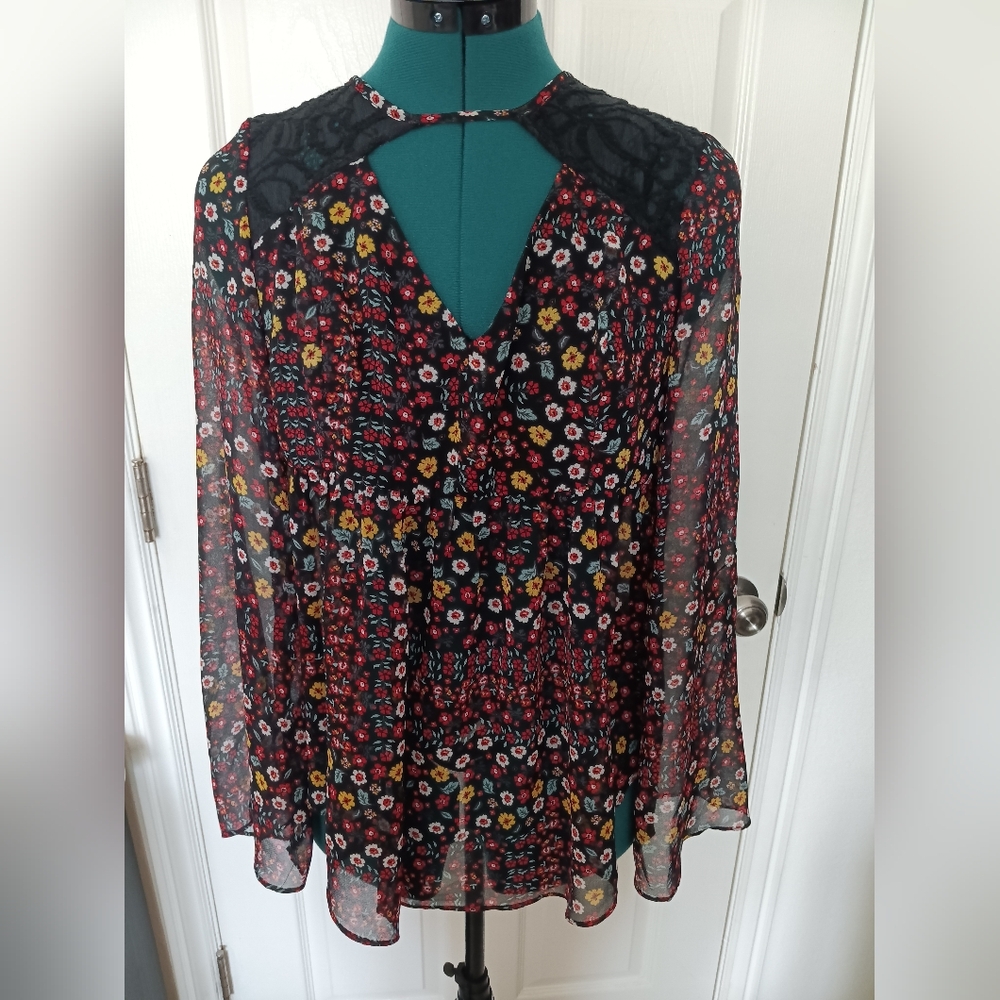 BCBG Floral Flowy Blouse